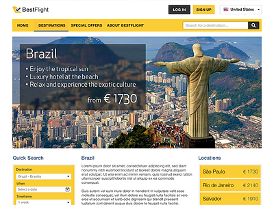 BestFlight Brazil booking brazil mockup site travel travel agency website