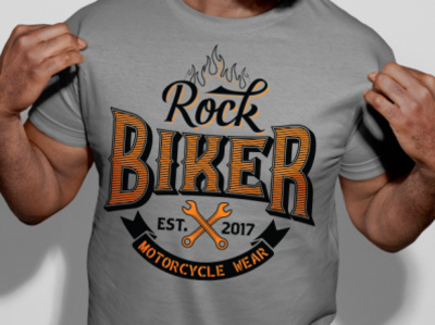 Rock Biker T-shirt Design brand calligraphy custom design hand lettering handmade lettering logotype rock tshirt typography