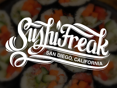 Dribbble california custom type handmade lettering sushi typography