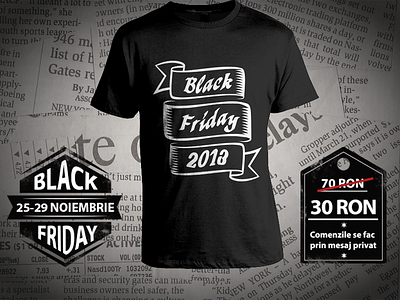 Black Friday Buyer apparel black black friday ribbon tshirt typography