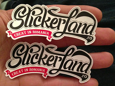Stickerland branding lettering logo sticker typography website