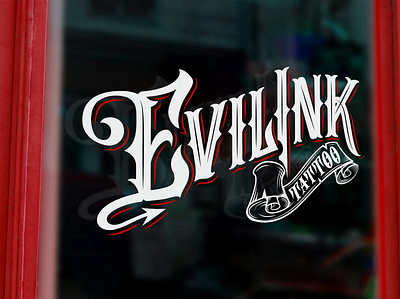 Evil Ink Tattoo Logo custom custom type hand lettering lettering logo logotype studio tattoo type typography