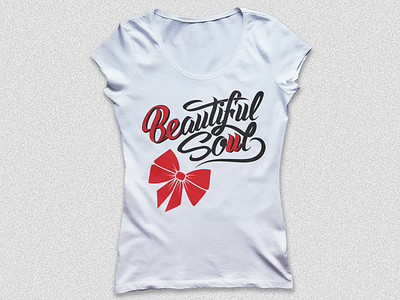 Women Tshirt design Beautiful Soul lettering ribbon t shirt t shirt tee tshirt typography women