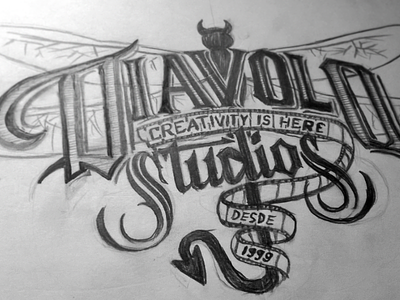 Branding Project - Sketch #1 branding devil lettering logo logotype typography
