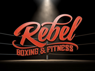 Rebel Boxing Hand Lettering Logo boxing branding calligraphy lettering logo logotype type typography