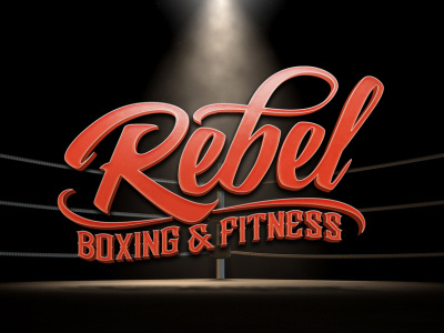 Rebel Boxing Hand Lettering Logo