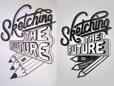 Sketching the future graphic design illustration pencil sketch tshirt design typography