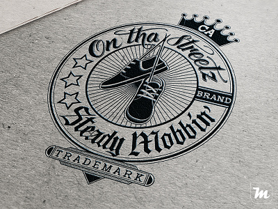 On the Streetz Round stamp apparel design lettering street tshirt typography urban