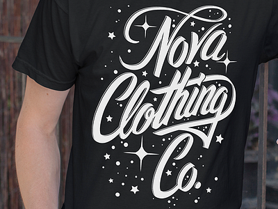 Nova Clothing cosmic lettering nova stars tshirt typography