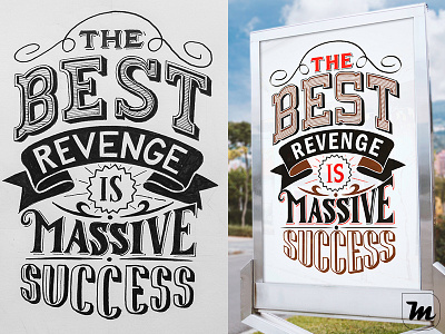 The best revenge custom typography drawing lettering mural revenge sketch success typography