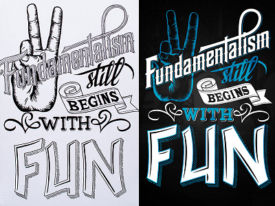 FUNdamentalism custom design fundamentalism handmade lettering ribbon sketch typography