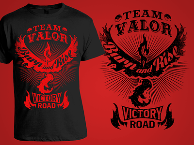 TEAM VALOR T-shirt Design go illustration. pokemon pokemon go t shirt team valor typography