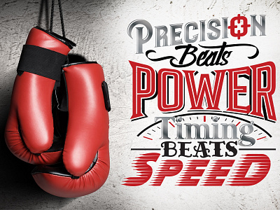 Precision beats Power. Timing beats Speed boxing calligraphy lettering power precision speed timing typography