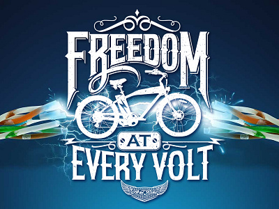 Freedom at Every Volt bicycle bike electric freedom lettering typography volt