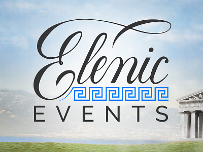 Elenic Events Logo brand calligraphy events greek lettering logo logotype script typography