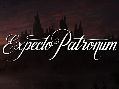 Expecto Patronum Script calligraphy hand lettering harry lettering logo logotype potter script spell