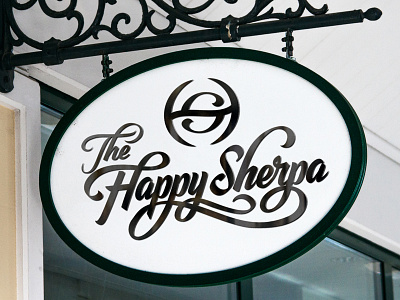 The Happy Sherpa Logo calligraphy custom hand lettering happy lettering logo logotype store text logo type typography