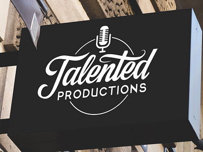 Talented Productions Logo brush calligraphy custom lettering logo logotype recording script talented typography