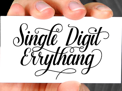 Script calligraphy Single digit