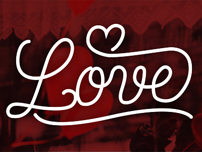 Love Lettering Single line beautiful calligraphy cute heart letttering love red script singleline type typography wishes