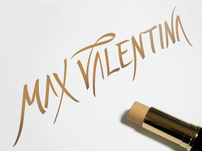 Max Valentina Logo calligraphy cosmetics custom lettering logo logotype typography