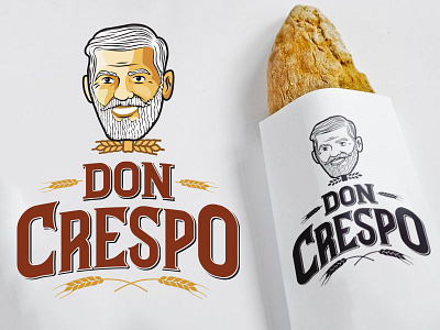 Don Crespo Branding brand branding bread face food illustration logo logotype