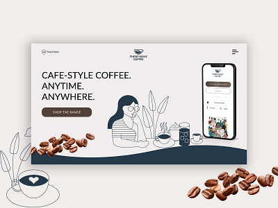 Cafe App | Daily UI #003 | Landing Page branding design illustration ui ux