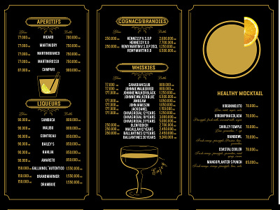 Drink menu design