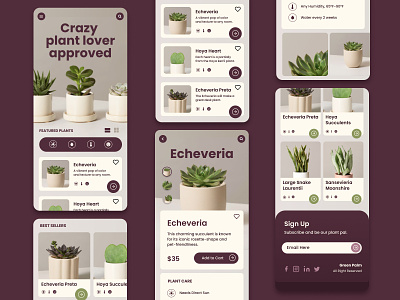 Crazy Plant Lover Mobile Site app app design design flat mobile app mobile ui mobiletrends plants ui uidesign web web design