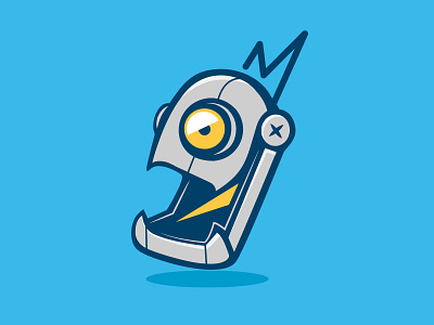Bots of happiness blue colors design floating head icon illustration illustrator logo machine robot vector