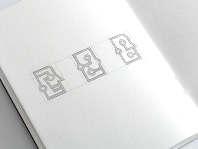 Circuit Heads brand circuit design process hand drawn head icon identity logo mark process tech
