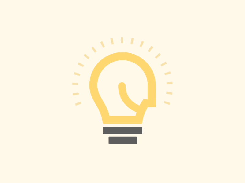 Bright Ideas animation branding design idea identity illustration lightbulb logo logodesign mark smile yellow