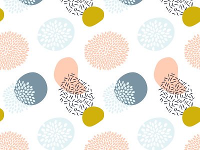 Trendy seamless pattern with abstract shapes, abstract organic