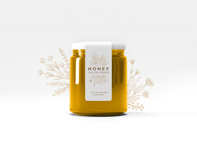 Wildflowers botanical collection. Honey packaging design. branding design floral flowers honey illustration illustrator logo packaging vector vintage wildflower
