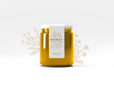 Wildflowers botanical collection. Honey packaging design. branding design floral flowers honey illustration illustrator logo packaging vector vintage wildflower