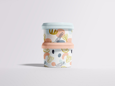 Ice Cream Packaging with abstract patterns