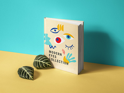 Modern eyes collection on Book cover mockup