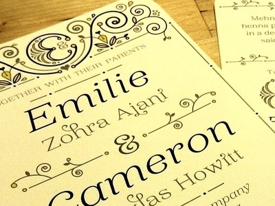 Emma & Cameron invitation wedding