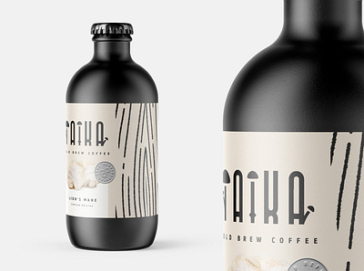 Taika #2 art direction brand and identity branding coffee cold cold brew cold brew coffee concept concept design design illustration lionsmane mockup packaging packaging design