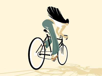 Faster transactions without restrictions bicycle characterdesign cycling hair illustration restriction riding sandals