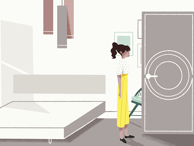 Let's Rise #2 ambiance art direction bed characterdesign concept door hotel room illustration pastel colours pastels scenery westin