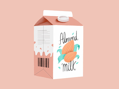 Almond Milk almond almond milk illustration for packaging milk packaging packagingdesign