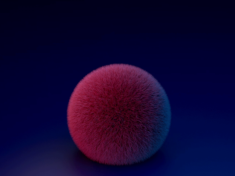 Fluffy Ball 3d 3d animation animation ball c4d fluffy hair loop motion art motiondesign satisfying