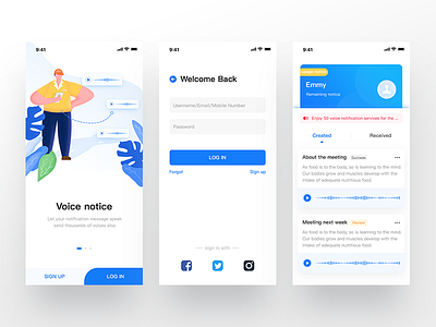 Voice notice APP by Emma901 on Dribbble