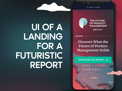 UI of Landing for a Futuristic Report animation app branding design flat graphics illustration landing report site statistics ui ux vector web website