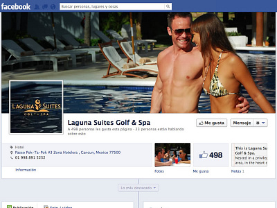 Estética para el FB de LAguna Suites facebook fan pages redes sociales