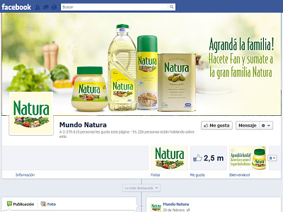 Estética para el Fan Page de Natura AGD facebook fan page redes sociales