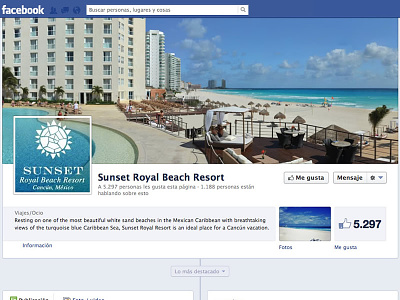 Estética para el Fan Page Oficial del Hotel Sunset Royal facebook fan page redes sociales