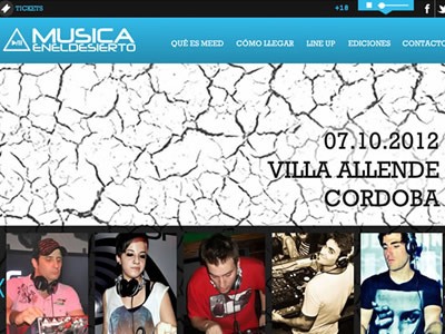 Diseño de site para el evento Musica en el Desierto site web