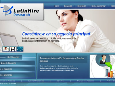 Diseño de site para el proyecto Latin Hire Research site web